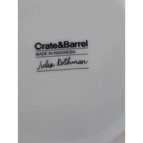 Crate & Barrel Leif by Julia Rothman Black White 8" Salad Plates - Set Of 6 - Picture 2 of 3